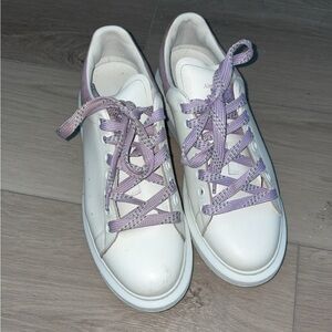 Women's White and Purple Sneakers